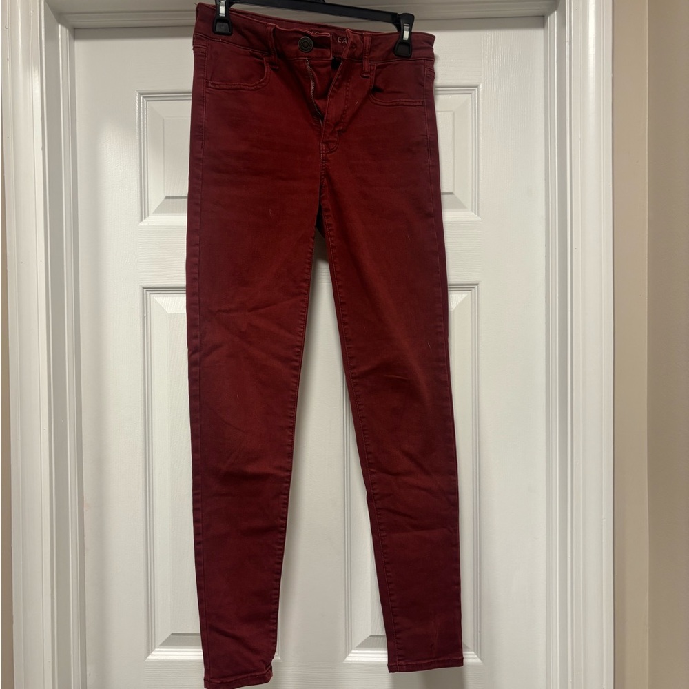 American Eagle Outfitters Women's Burgundy Skinny Jeans
